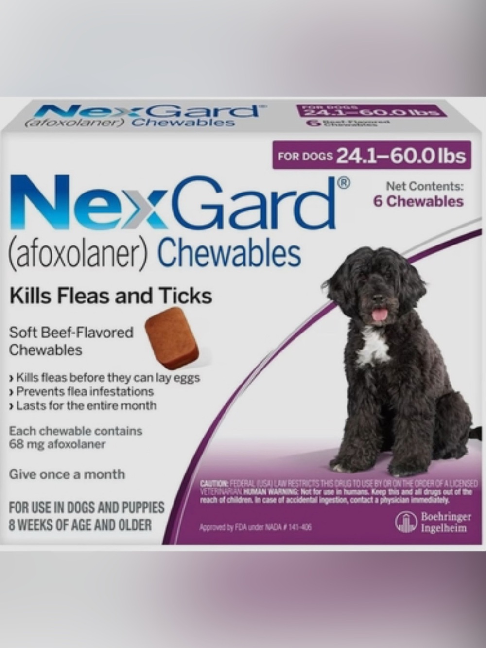 Chewables Flea & Tick Treatment - Purple (24-60lbs)